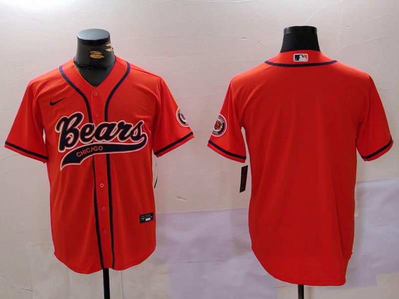 Men Chicago Bears Blank Orange Joint Name 2024 Nike Limited NFL Jersey style 1->chicago bears->NFL Jersey